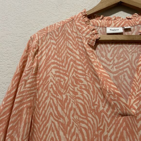 Saint Tropez EdaSz Swim Coverup Dress Small Orange Peach - Picture 3 of 15